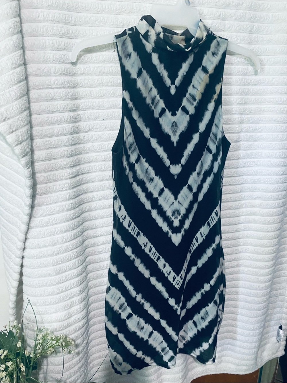 Bar III Black and White Backless Dress